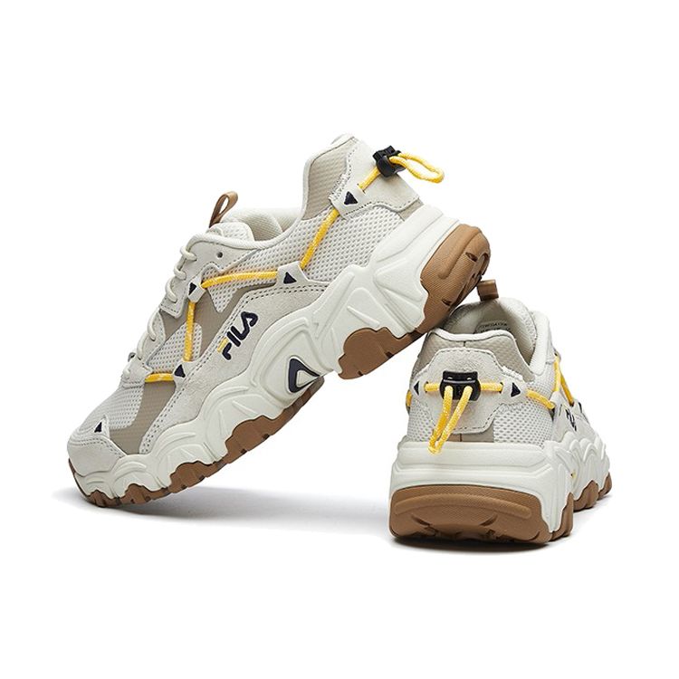 Fila Fluid Trendy Sports Breathable Low-Top Lifestyle Shoes Women Sneaker Gray White Yellow F12W034129FTS
