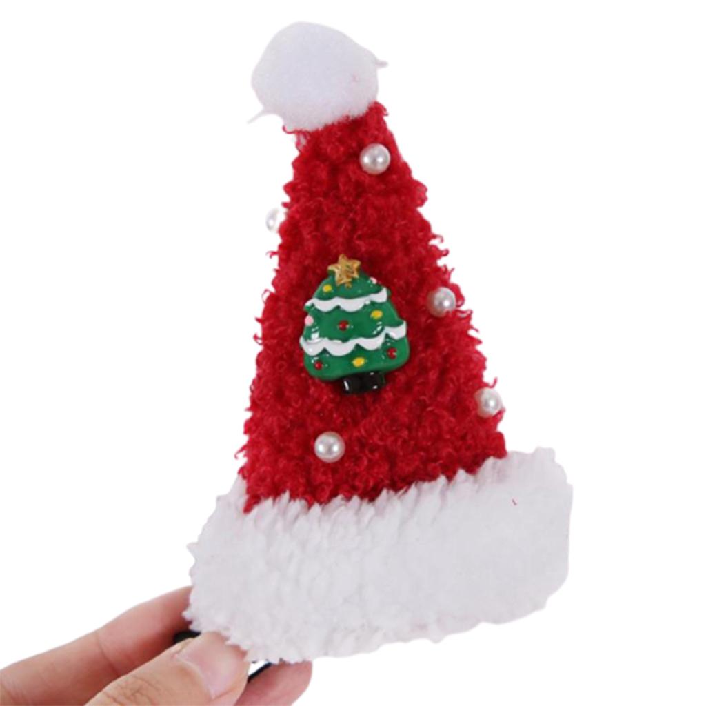 Girl Hair Clip Cartoon Santa Xmas Tree Shape Hairpin Metal Festival HairSupplies