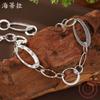 New glossy hollow ring long necklace women's exaggerated high-end bohemian geometric ring necklace