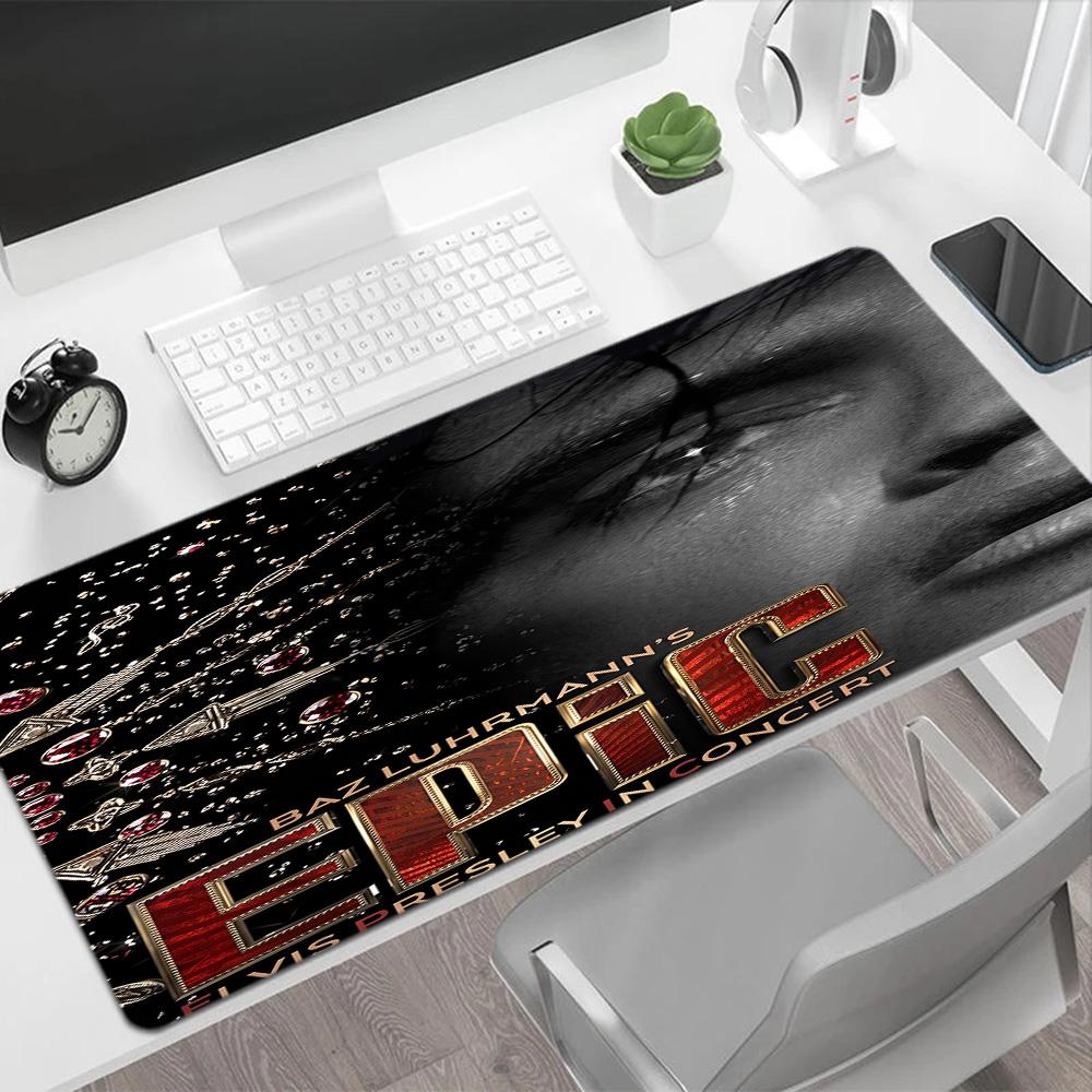 Elvis Presley Statue Gaming Mouse Pad Desk Mat Computer Desk Mat Nonslip Rubber Bottom Computer Decor Item Office Use