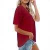 JKASHDK Women's Fashion Casual Summer Spring Solid Color Print Short Sleeve V-Neck Blouses & Shirts
