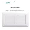 Curved White European Standard Socket Panel with Double USB & Type C, German Switch, Concealed Installation