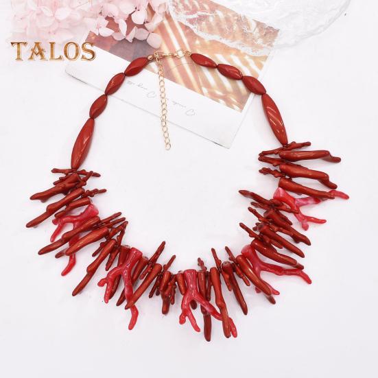 2 ks/sada Dámská sada náhrdelníků Umělý korál Stohovatelný český rýžový korálek Nastavitelná délka Hladká dáma Dovolená Plážové Šperky