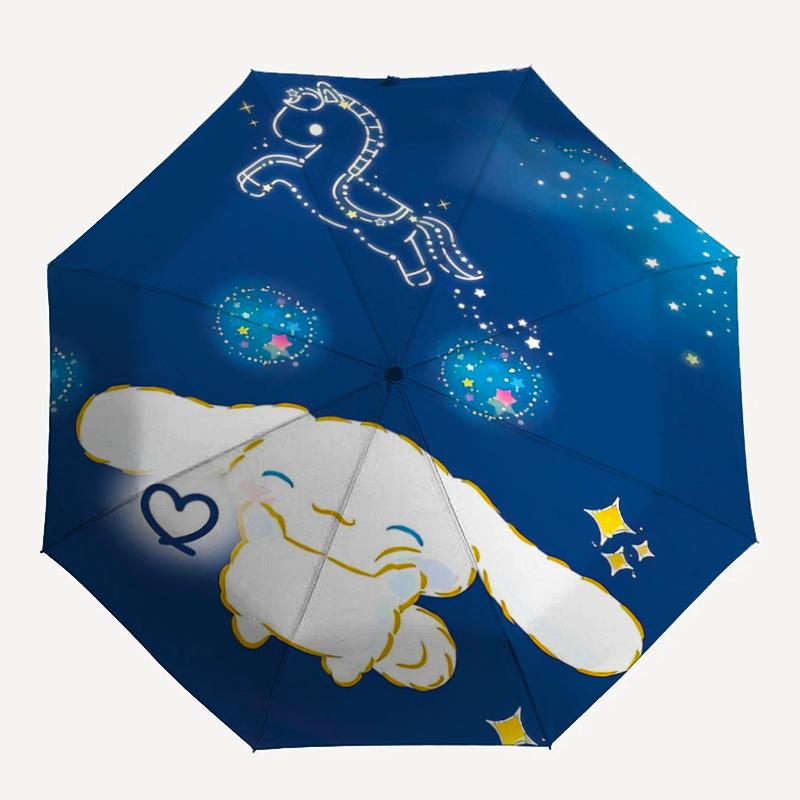 1pc Happy Cinnamoroll Automatic Opening and Closing Umbrella - Small Umbrella Suitable for Various Occasions, Portable 3-Fold Small Umbrella for Men a