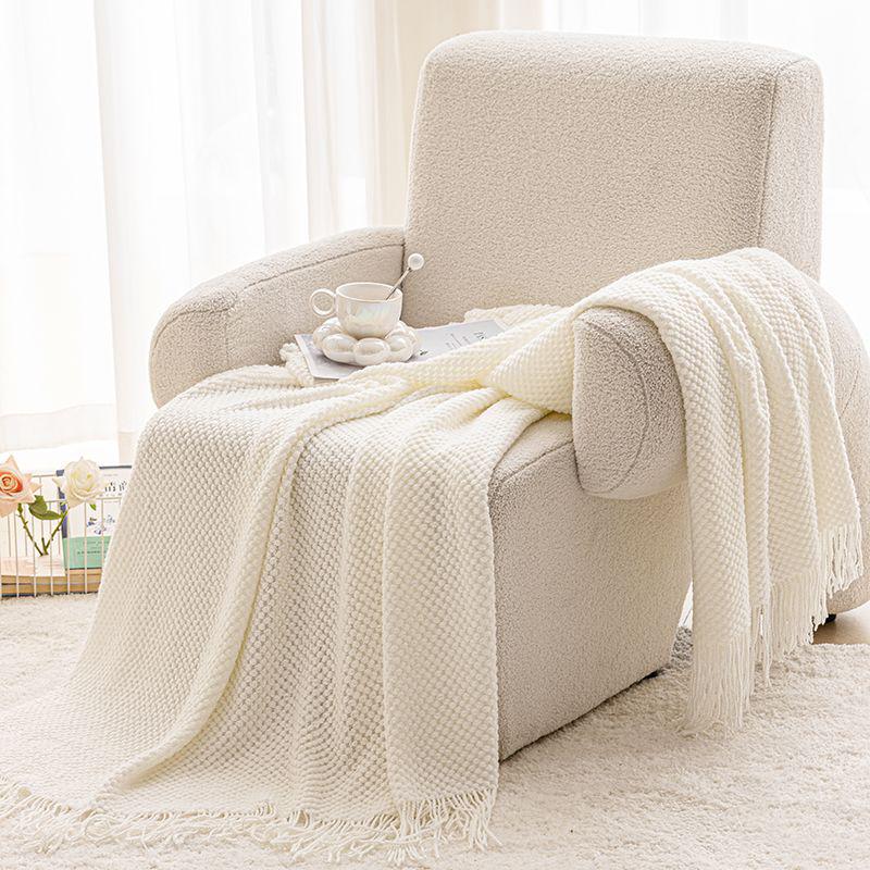 G5Z Luxuriöses Wollsofa & Nickerchen-Decke - Einfarbige, Ins-Stil, Schal-Überwurf, Bettende-Dekoration