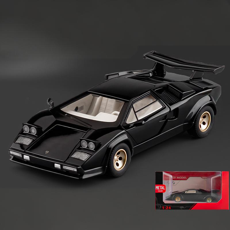 1:24 Lamborghini Countach LP500S Sideswipe Supersportwagen Spielzeugauto Modell Sound und Licht Kinderspielzeug Sammlerstücke Geburtstagsgeschenk Spielzeug