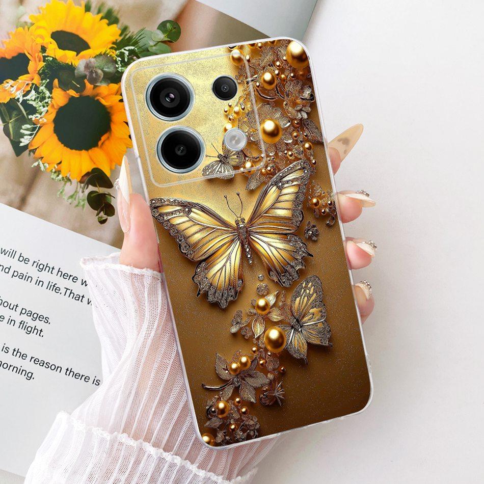 For Xiaomi Poco X6 Pro PocoX6 Cute Flower Butterfly Cat Painted Case For POCO X 6 X6Pro Soft Silicone TPU Phone Cases