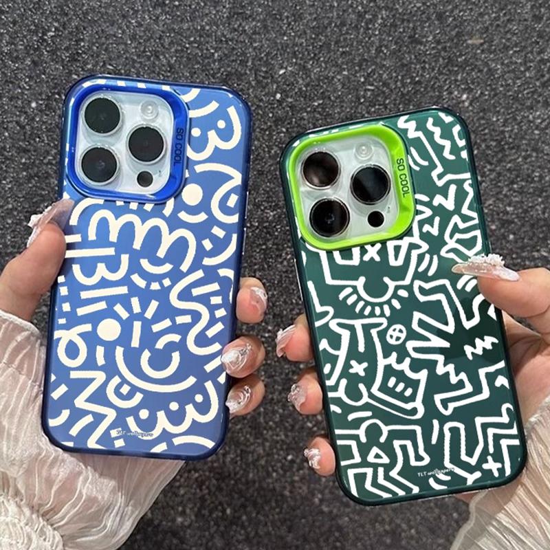Capa de grafite fashion para iPhone 16 Samsung A55 A35 M35 S24 Xiaomi Redmi Note 13Pro 14C A3 Huawei Honor 200 Capa anti-arranhões à prova de choque para telefone