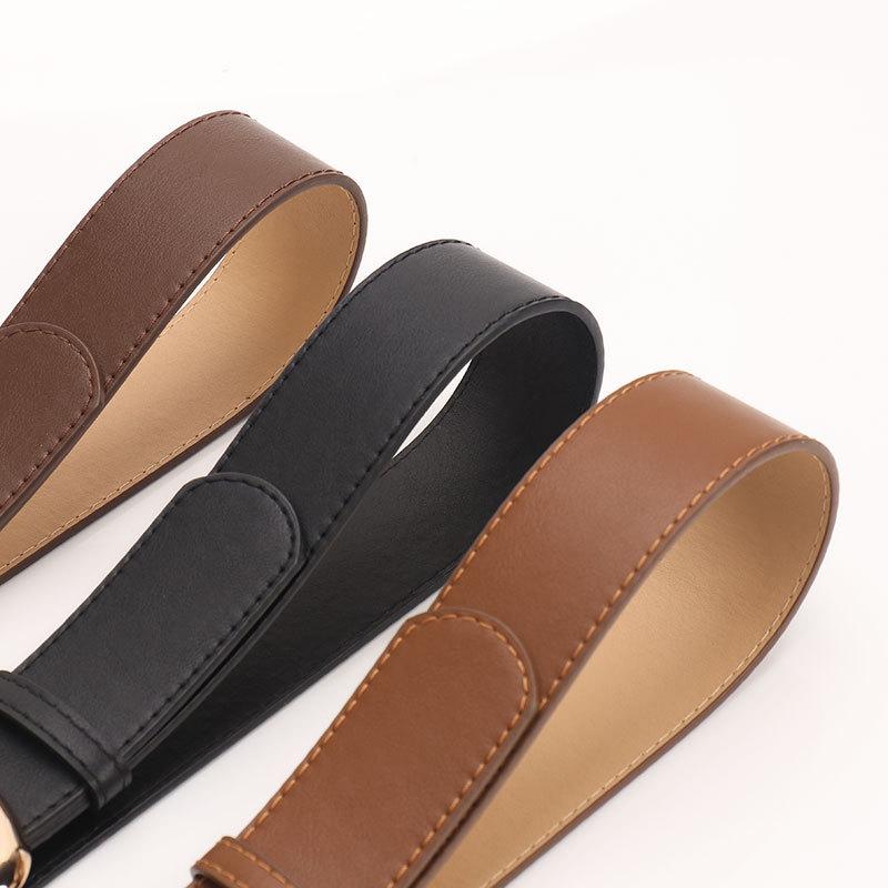Einfacher und vielseitiger 3,8 cm breiter Gürtel für Damen, Pendler, Freizeit, High-End-Damen Gürtel, Dekorative Jeans Gürtel