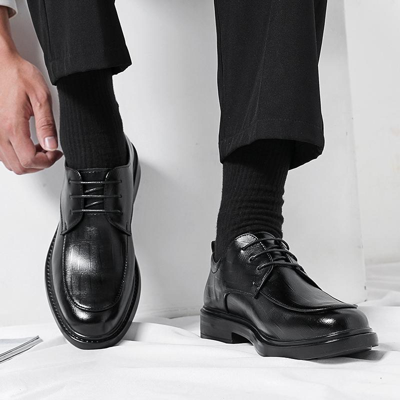 Black Classic Men's Leather Shoes Luxury Design Casual Style Work or Daily Business Office Party Dress Up Groom Wedding Shoes