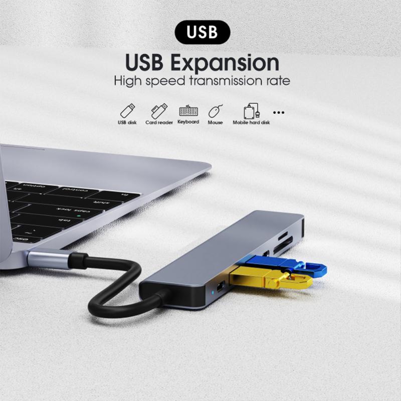 Dj1013 7 In 1 Usb  C Hub To 4k Hdmi-compatible Type C Adapter Dock With Pd Tf Sd, Compatible For
