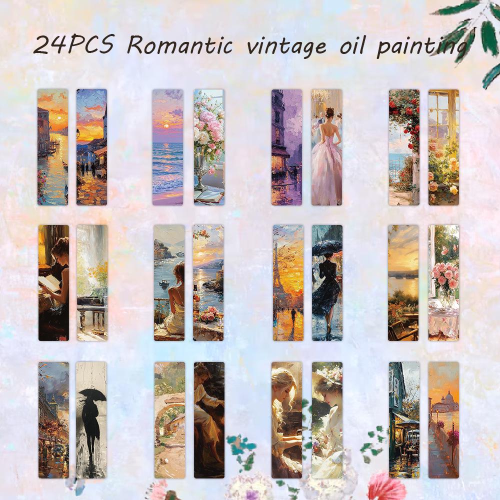 Chinese Ink Painting Bookmarks: 24 Sheet Set of High Aesthetic Student Reading Markers, Perfect As Cultural Creative Paper Gifts