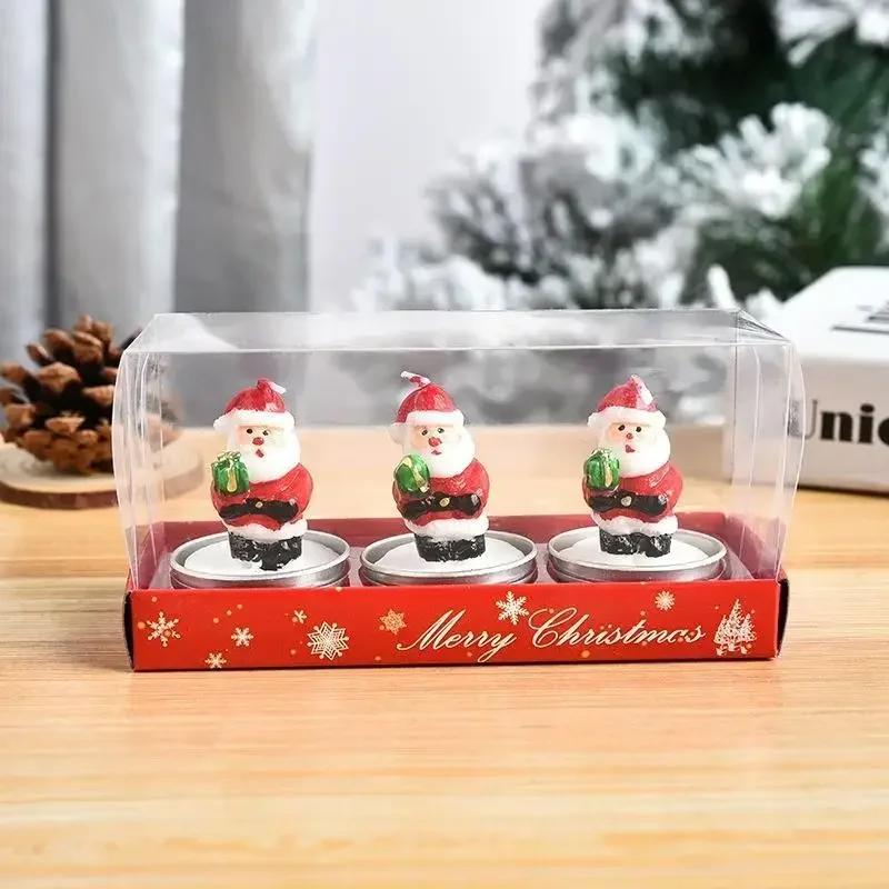 3pcs Creative Christmas Snowman Gingerbread Man Christmas Candle Aromatherapy Gift Set Home Decoration Birthday Gifts