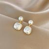 New Fashion Contracted Square Imitation Pearl Fine Earrings Joker Sweet Elegant Temperament Women Drop Earrings Jewelry