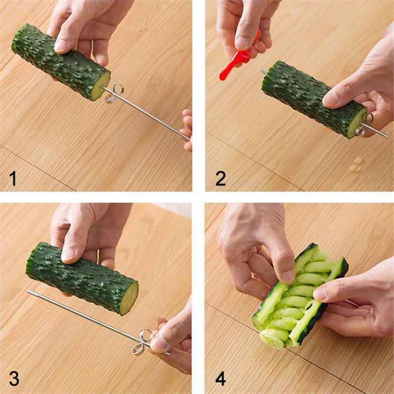Potato Spiral Cutter Manual Roller French Fry Cutter Making Twist Shredder Grater Kitchen Gadget Cooking Tools Vegetable Slicer