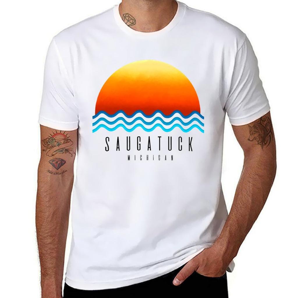 Saugatuck Michigan Tshirt Regular Fit Plain Tee Shirt