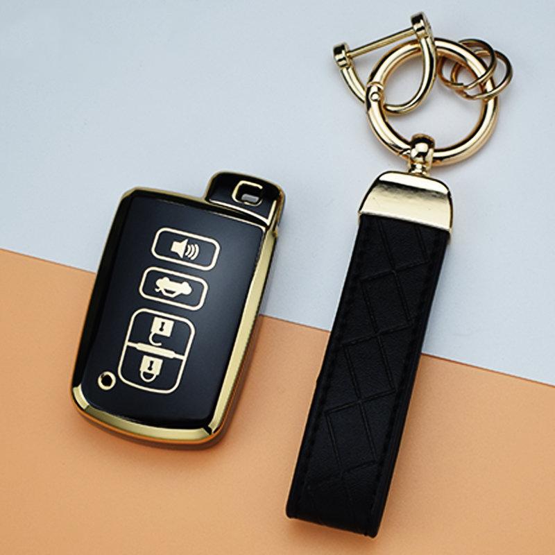 For Toyota Corolla Camry Rav4 Highlander Auris Chr Avalon Land Cruiser Auto Shell Holder Fob Keychain Tpu Car Key Case Cover