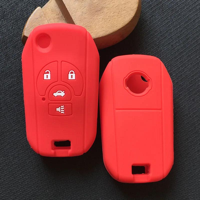 

Silicone Modified Flip Remote Key Shell Case For Nissan Sylphy Cube Juke Rogue Micra Qashqai Altima Maxima Sentra Versa 4 Button красный