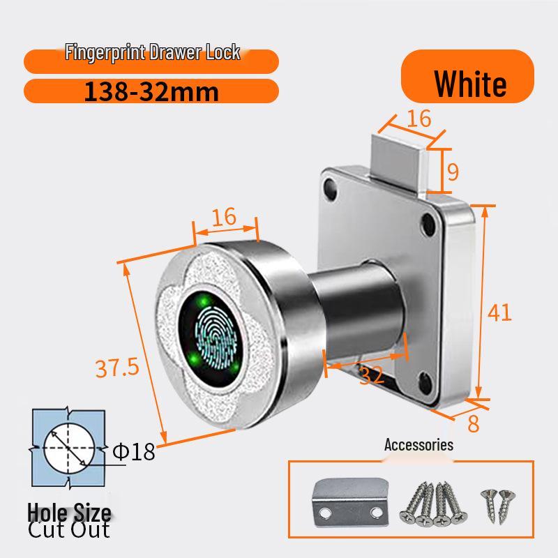 Smart Fingerprint Cabinet & Drawer Lock for Desks & Mailboxes