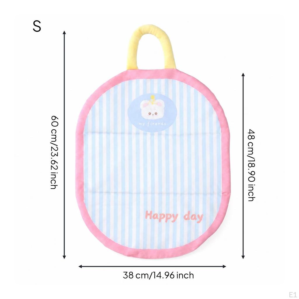 Quilted Dog Mat Carry Handle Padded Soft S Oval