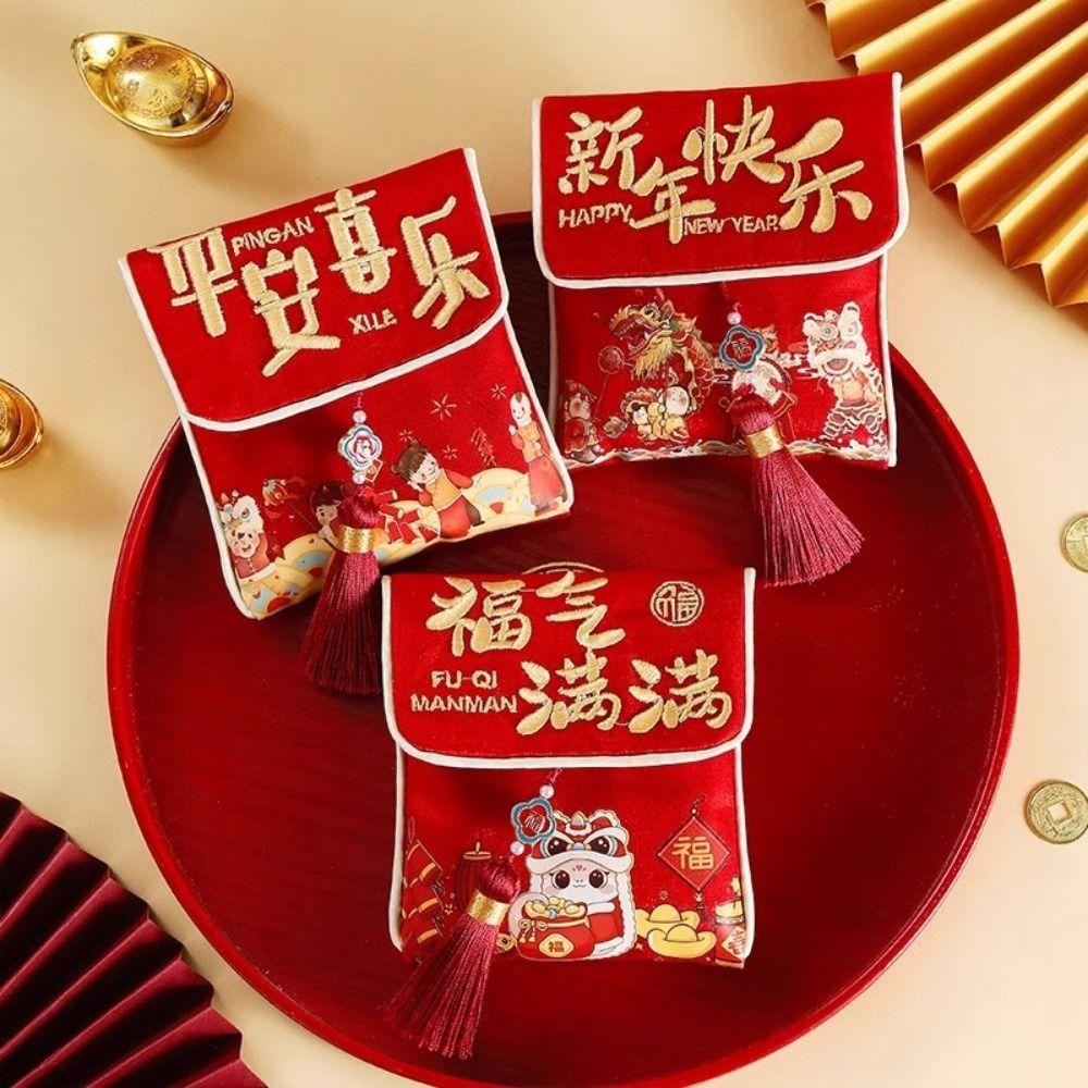 New Traditional New Year New Year Pocket Bag Good Lucky Blessing Cloth Lucky Money Bag Gift Bags Spring Festival