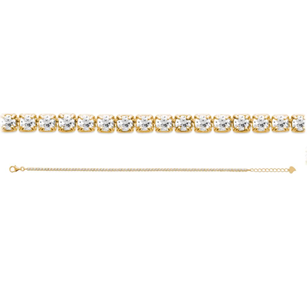 Les Trésors De Lily [R5809] - Bracelet Plaqué or 'Sissi' blanc doré - 2 mm (rivière)