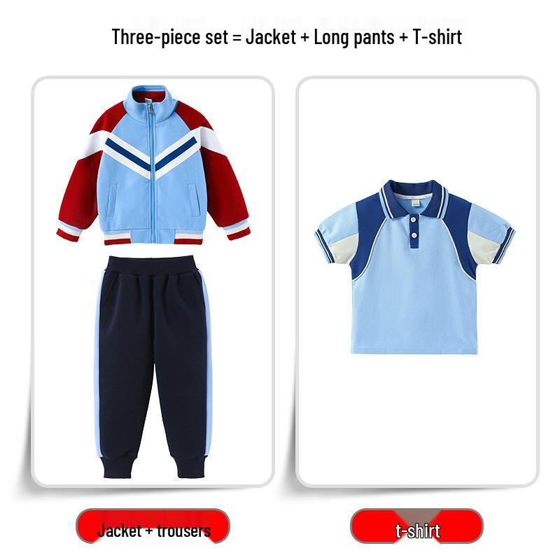 First Grade Primary School Uniform: Spring-Autumn Sports 3-Piece Set for Kindergarten