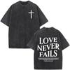 Gewaschene T-Shirts Herren Mode Vintage Oversize T-Shirts Harajuku T-Shirt