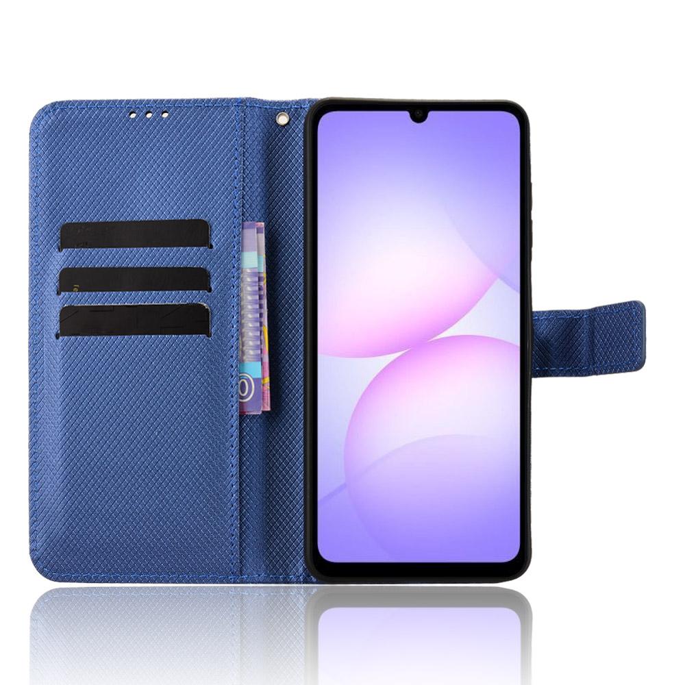 For Samsung Galaxy A07 4G Leather Wallet Case with Strap Diamond Texture Phone Cover