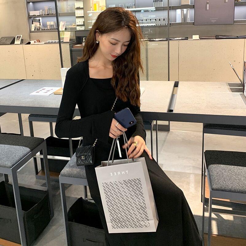 

Осень и зима новая женская одежда вязаная мода королевская сестра фан Рождество Китайский Новый год платье XL чёрный