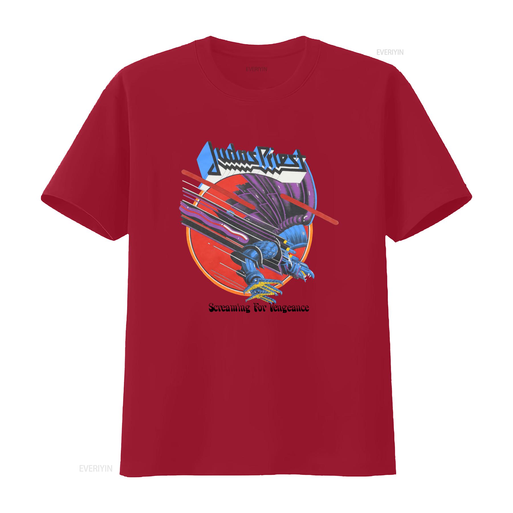 

Judas Priest 80s Screaming For Vengeance Vintage T Shirt Men Rock Band vintage Washed Stretched fashion graphic Breathable S