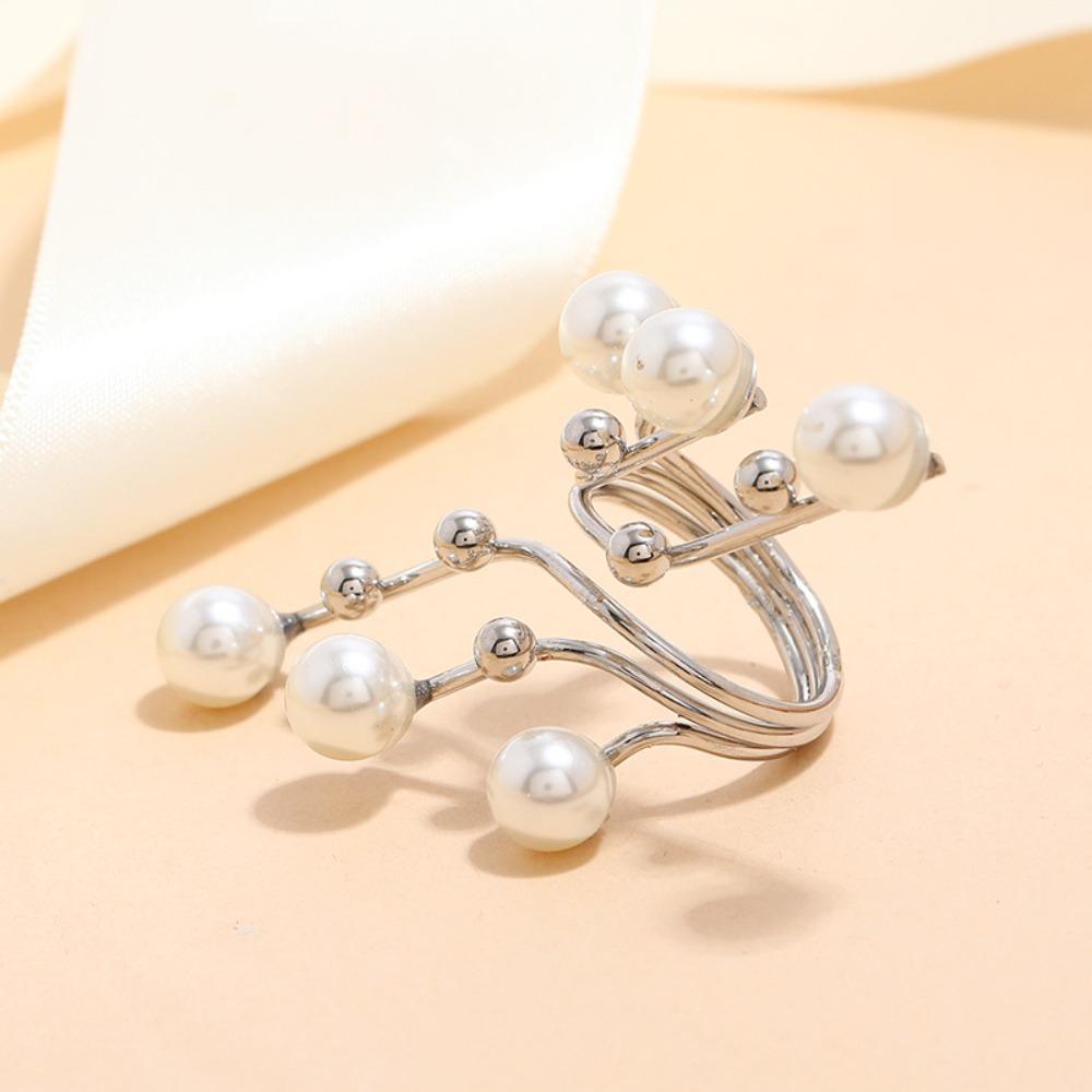 Adjustable Pearl Ring Geometric Beach Party Ring Gifts Wedding Accessories Fashion Jewelry Girl