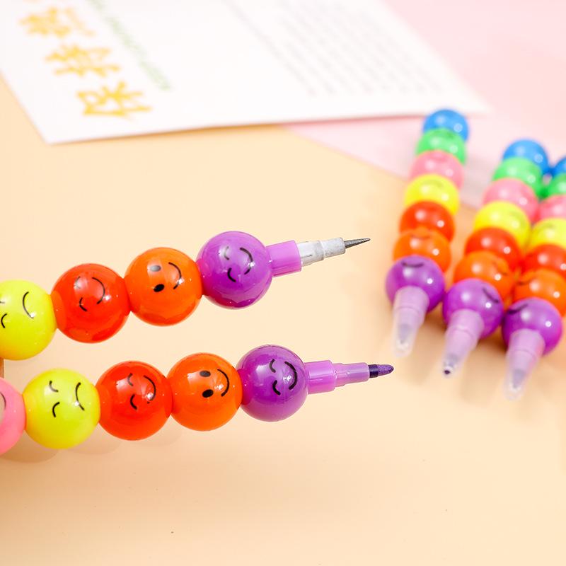 Seven-Section Tanghulu Crayon: Colorful Student Cartoon Pencil for Creative Drawing and Writing