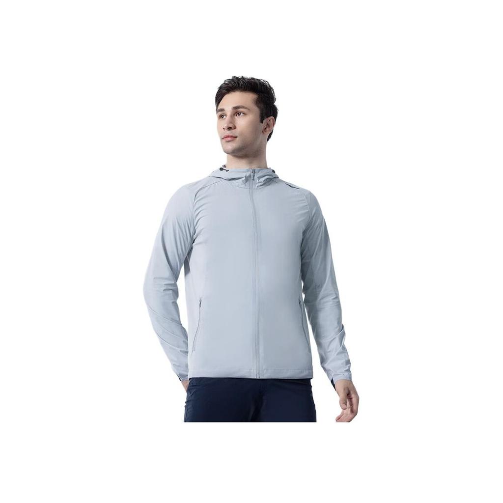 Mizuno Essential Series Zip-Up Hooded Long Sleeve Jacket Men Jackets Harbor-Mist-Gray K2CE41A3-05
