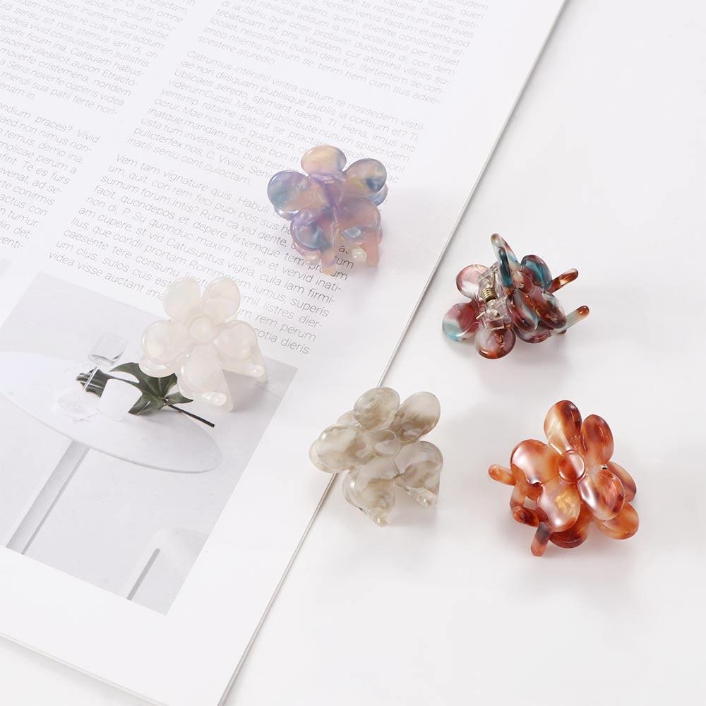 Small Women Elegant Hair Accessories Versatile Hairpin Acetic Acid Hair Claw Flower Grab Clip