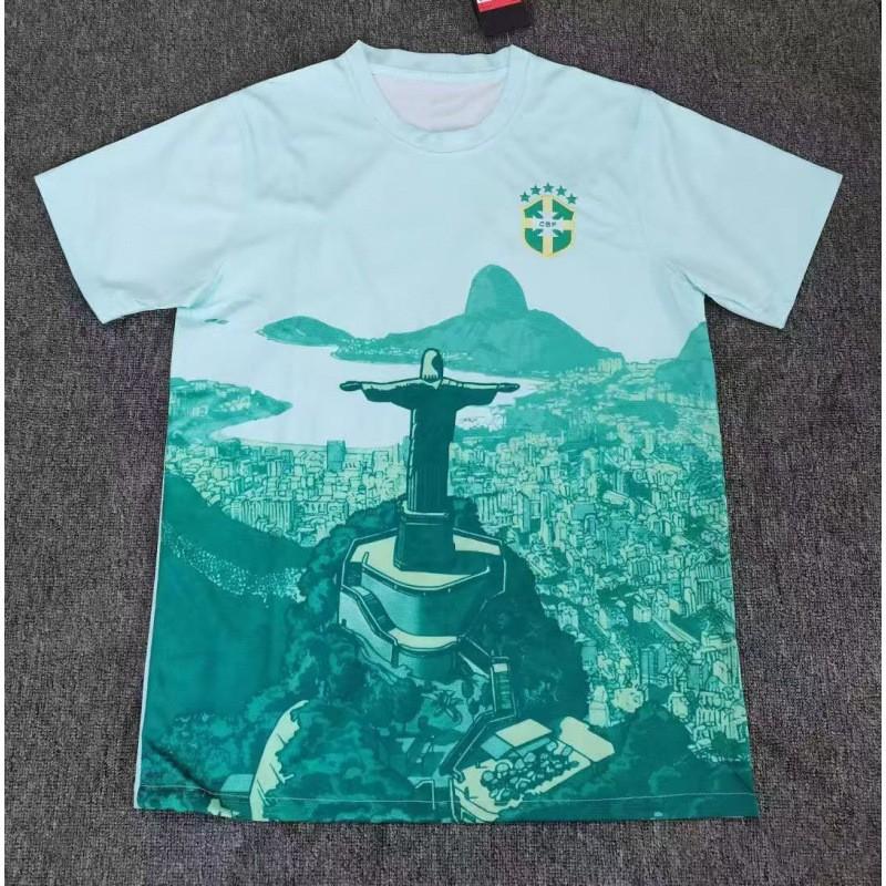 Brazil Training Football Jersey Fans Edition Short Sleeve Soccer Shirts Unisex Women