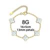 13MM Titanium Steel Four-leaf Clover Bracelet Small Fresh Fashion Petals 18K Does Not Lose Color Ladies Bracelet