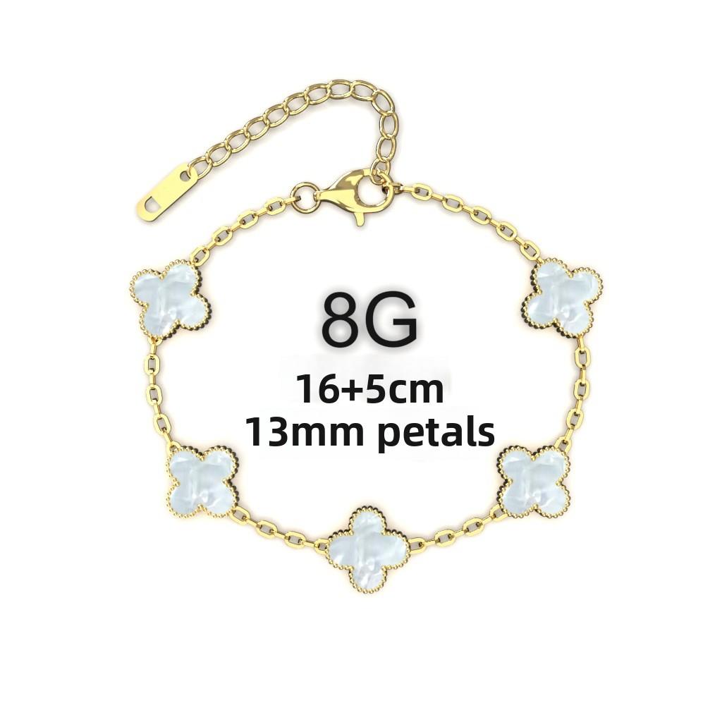 13MM Titanium Steel Four-leaf Clover Bracelet Small Fresh Fashion Petals 18K Does Not Lose Color Ladies Bracelet