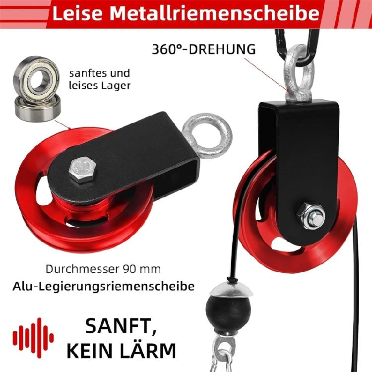 Fitness Cable Pulley Wheel 90mm Aluminum Pull Down Bar Pulley System Equipment 660LBS Load For Home Gym