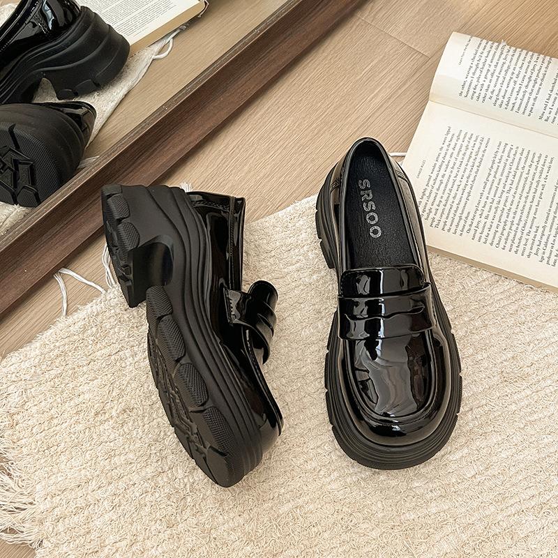 

Black British style small leather shoes women s autumn 2025 new Japanese jk versatile thick-soled thick-heeled non-slip loafers 35