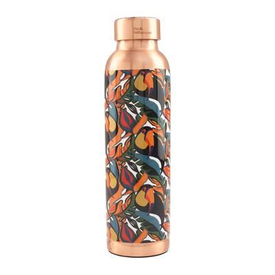 Bouteille en cuivre avec imprimé Toucans (950ml), Bouteille d'eau en cuivre Toucan Touch,