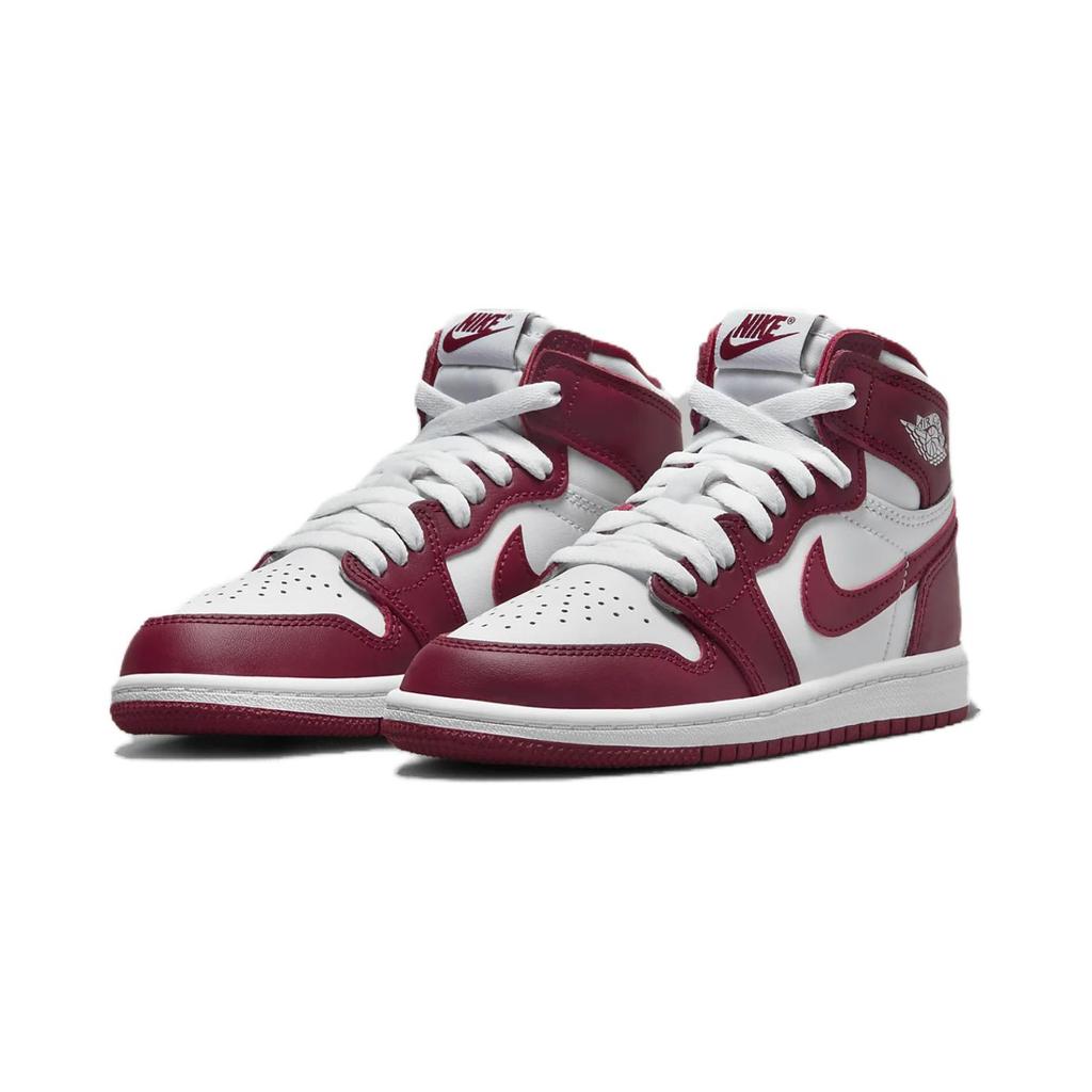 Air Jordan 1 Retro High OG PS Artisanal Red Kids Sneakers White Team-Red FD1412-160