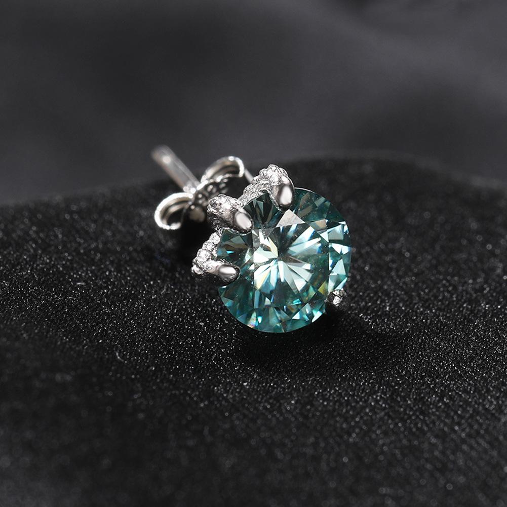 Light Luxury Versatile S925 Silver Moissanite Dragon Claw Earrings Men s and Women s Same High-end ins Trend Personalized Earrings 5mm (single)