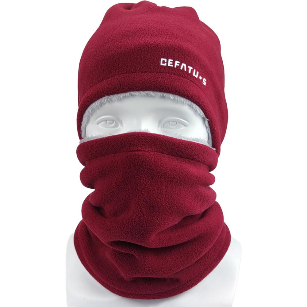 

Thickened Fleece Neck Warmer Outdoor Cycling Skiing Sport Face Mask Windproof Warmth Protection round Top Cap Polyester Fiber бордовий