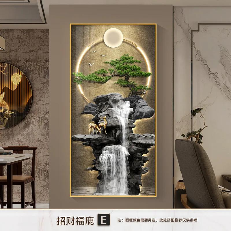 

Домашний декор Премиум-прихожая в рамке Декоративная кристаллическая картина Украшение гостиной Светодиодные светильники Освещенное настенное искусство 50x100cm