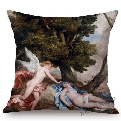 Van Dyck Renaissance Baroque Famous Oil Painting Royal Court Lady Wall Art Sofa Pillow Case Mourning Christ Linen Cushion Cover