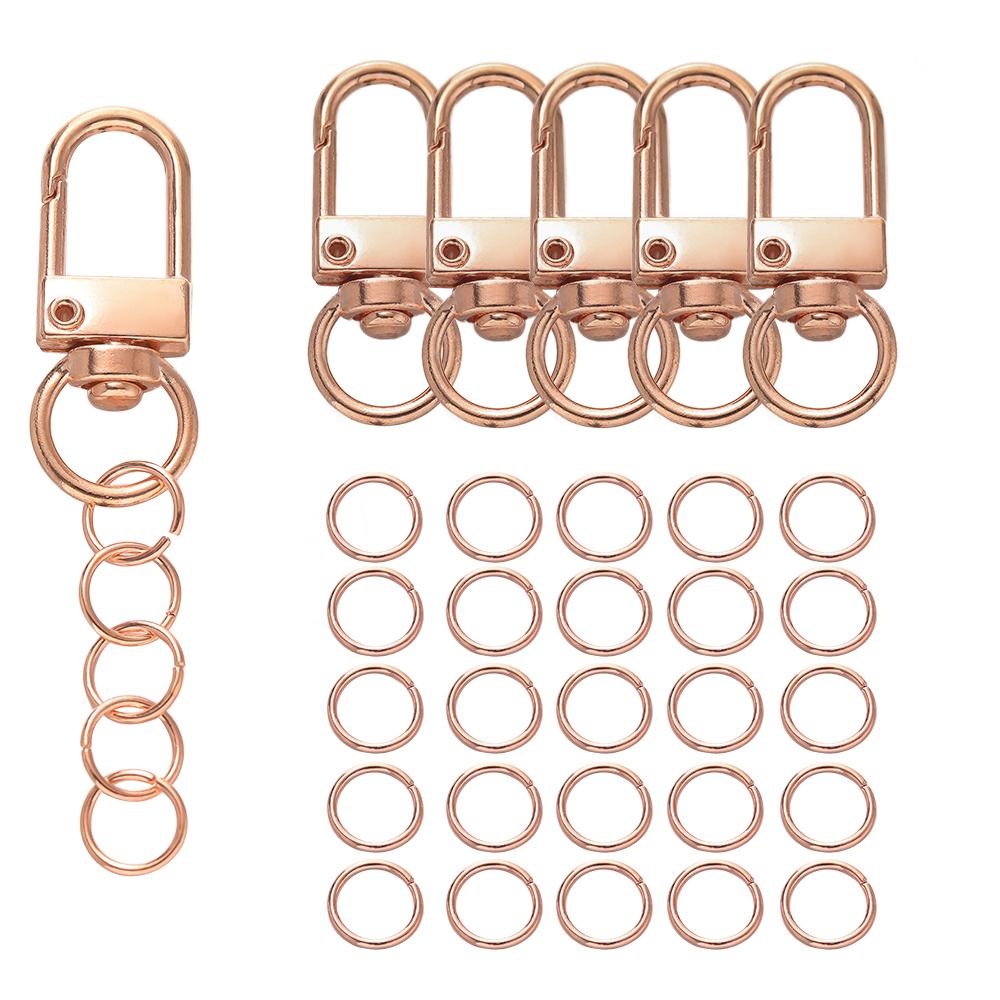 110 Stück/Set Legierung Karabiner Hummerverschluss Haken Schlüsselanhänger Zubehör mit Biegeringen für DIY Schlüsselanhänger Halskette Armband Zubehör