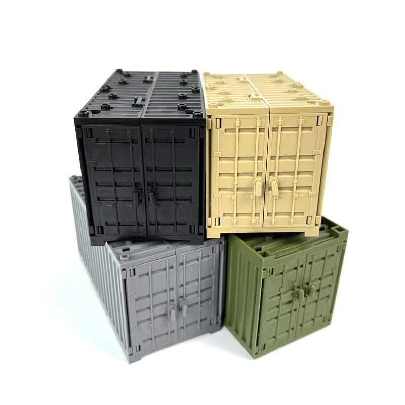 Building Block Diy Military Container Small Particle Scene Ornament Decorative Storage Weapon Spare Parts Toy