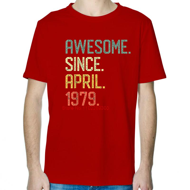

Подарок на день рождения для кого родившегося в апреле 1979 года Винтажные графические футболки Топы Летние хлопковые футболки с коротким рукавом Печатная футболка S
