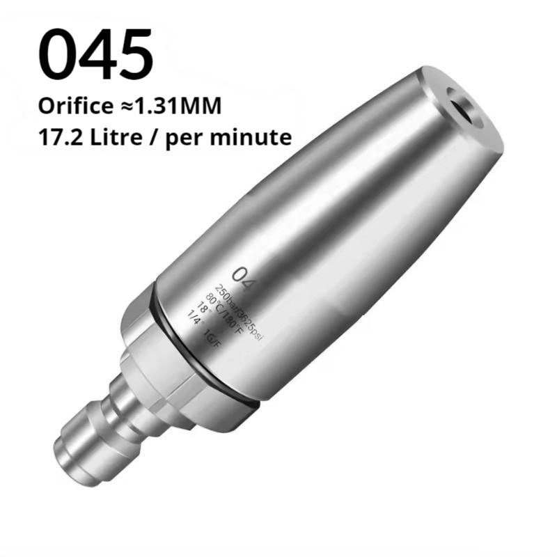 Stainless Steel 360° Swivel Pressure Washer Nozzle, Quick-Connect Lotus Spray Head for Tree Bark & Rust Removal
